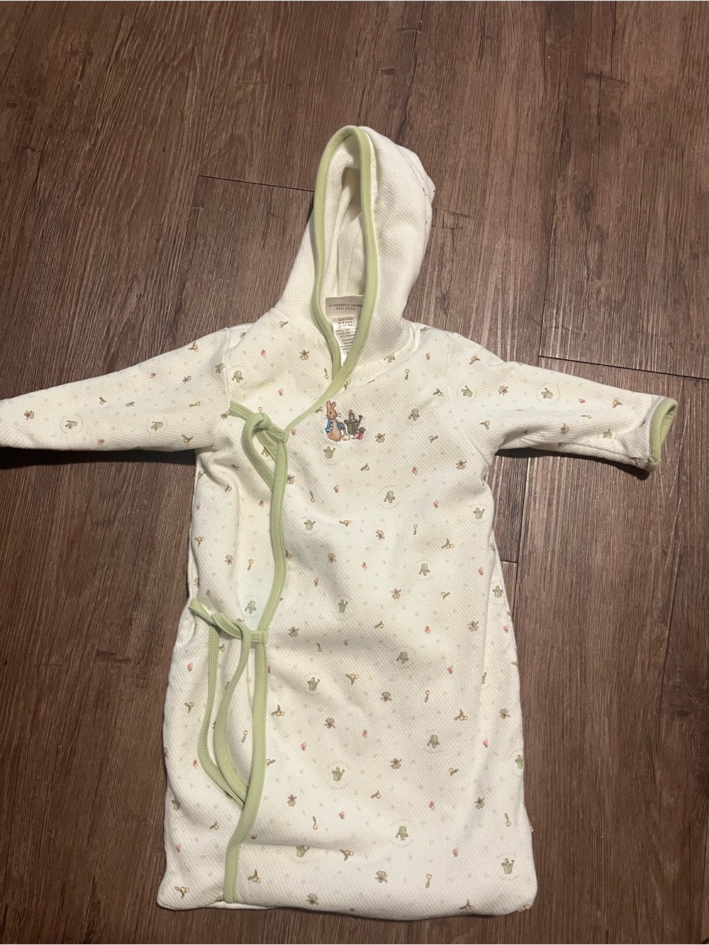 Cream Hooded Baby Sleep Sack with Green Trim - Kids Pajamas